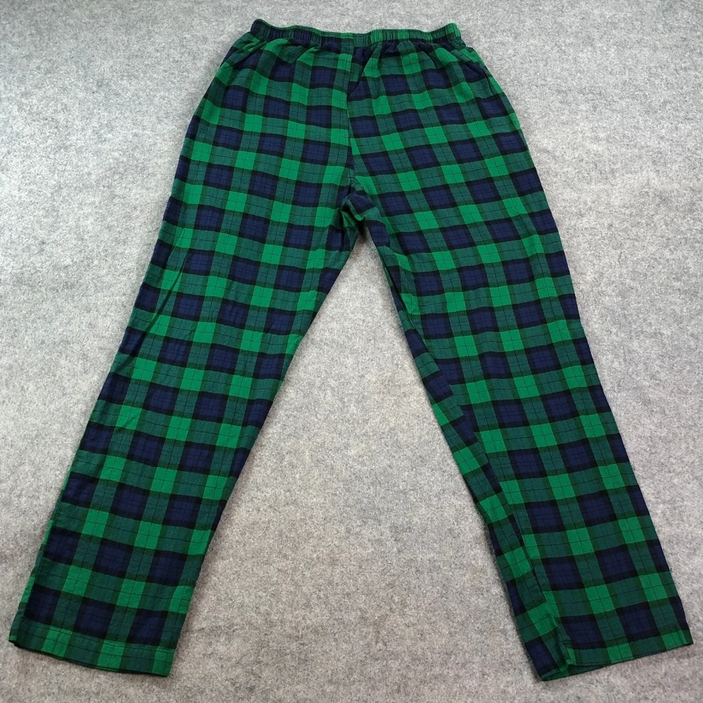 Polo Ralph Lauren Sleepwear Mens Pants M Green Blue Plaid Relaxed Fit Drawstring